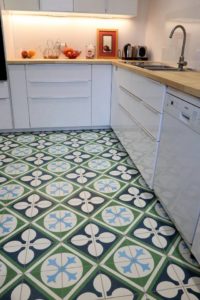 Carreaux de ciment dans la cuisine