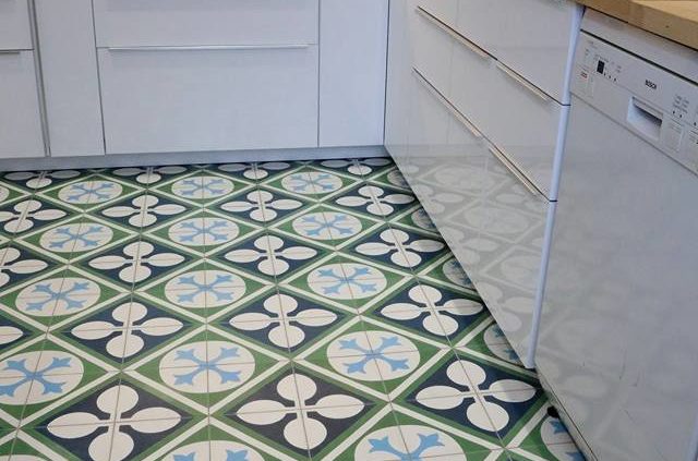 Carreau de ciment dans la cuisine
