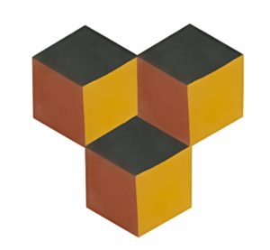 carreau hexagonal Cubic tricolore