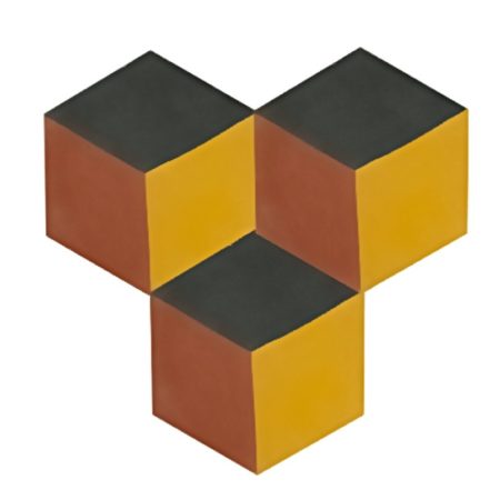 carreau hexagonal Cubic tricolore