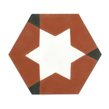 Carreaux hexagonal étoile rouge