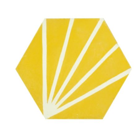 Carreau hexagonal éclair jaune