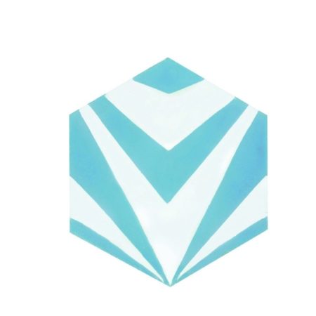 Carreau hexagonal Javelot Turquoise