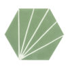 Carreau hexagonal Eclair fond vert