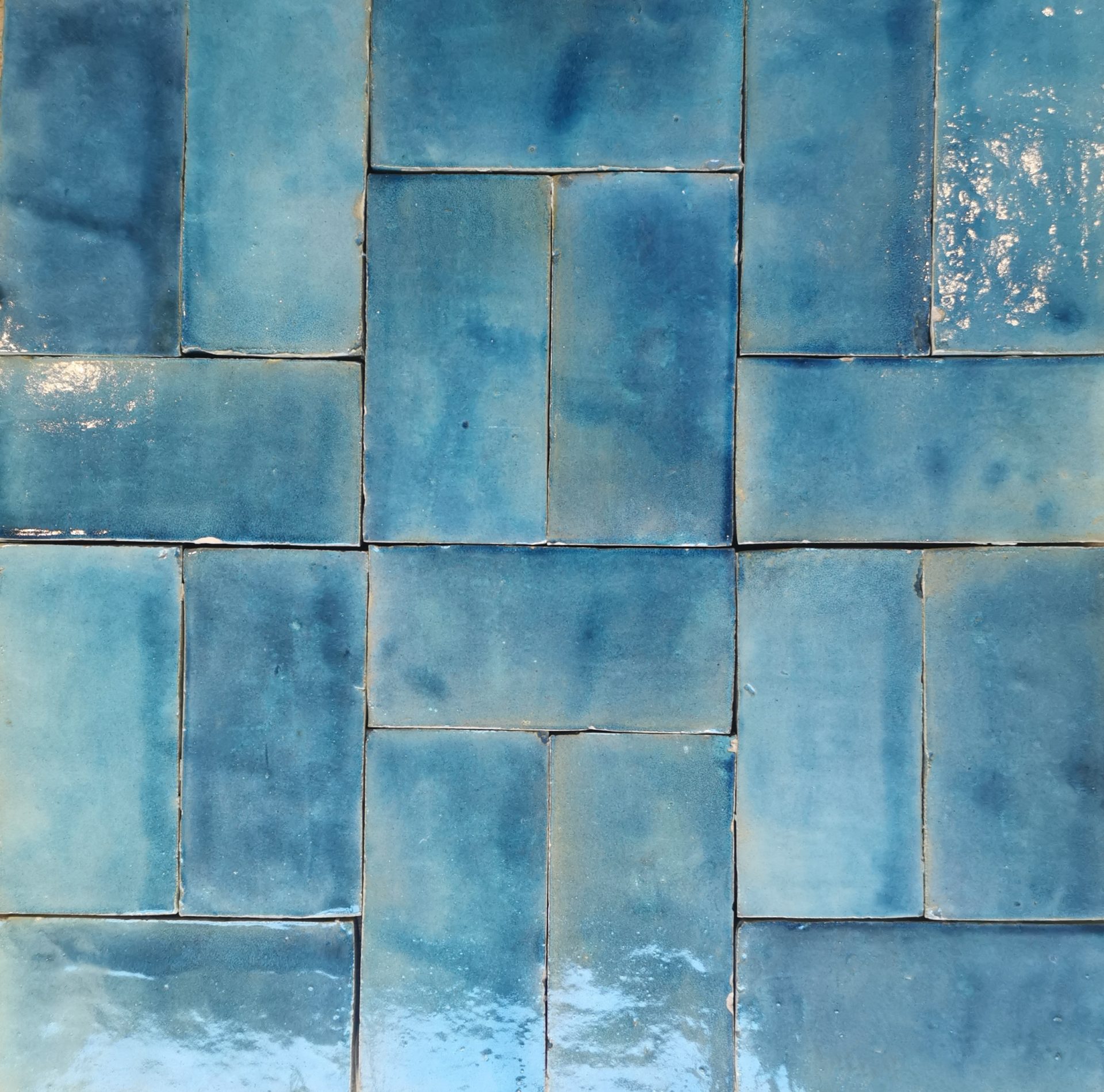 zellige rectangle bleu