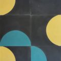 carreaux de ciment modèle quartier jaune turquoise et noir
