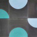 carreaux de ciment modèle quartier bleu clair turqyoise et noir