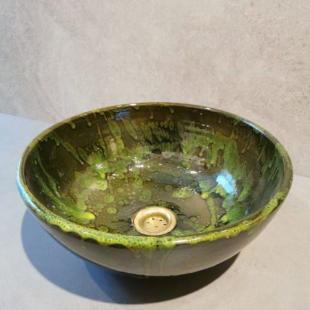 Vasque verte marocaine ronde