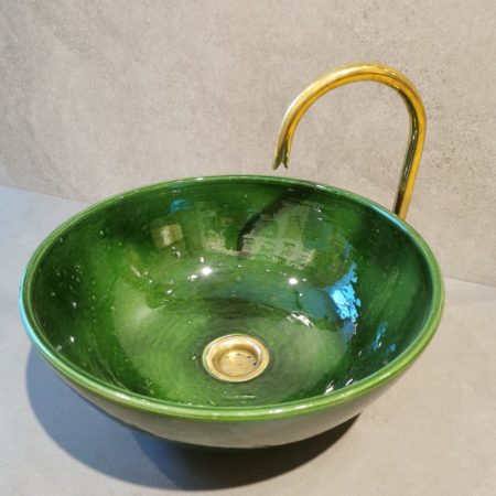 vasque émaillée verte