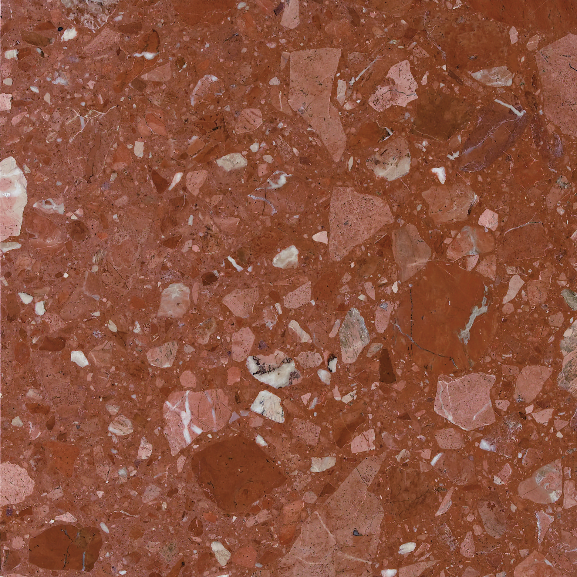 Terrazzo fond rouge avec pierre rouge