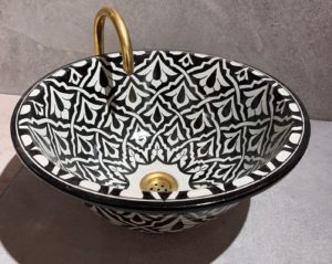 vasque à poser noir et blanche