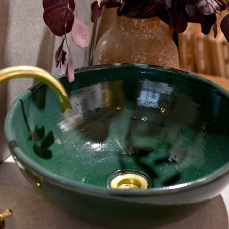 vasque à poser couleur verte fait main