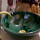 vasque à poser couleur verte fait main